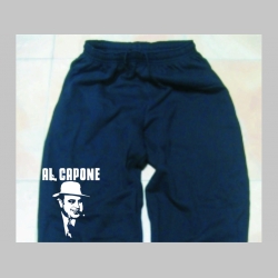 Al Capone čierne teplákové kraťasy s tlačeným logom